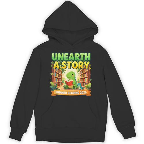 Unearth A Story Dinosaur Summer Reading 2026 Books Unisex Hoodie - Bookorys CA
