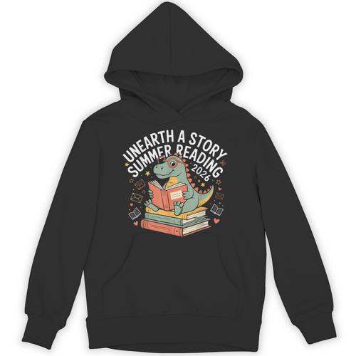 Unearth A Story Summer Reading 2026 Dinosaur Books Unisex Hoodie - Bookorys CA