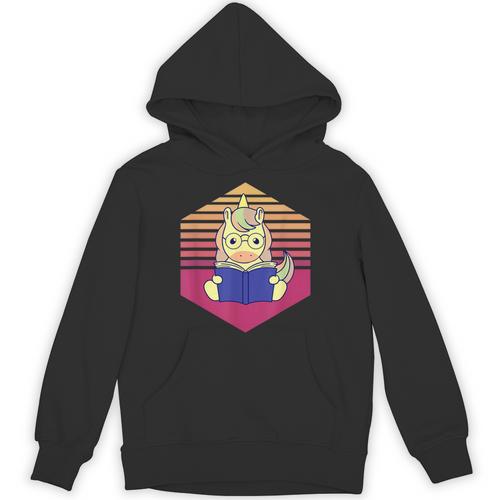 Unicorn Reading Book Vintage Unisex Hoodie - Bookorys