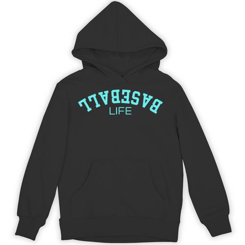 Upside Down Baseball Life Game Day Boys Girls Youth Unisex Hoodie - Sportilla