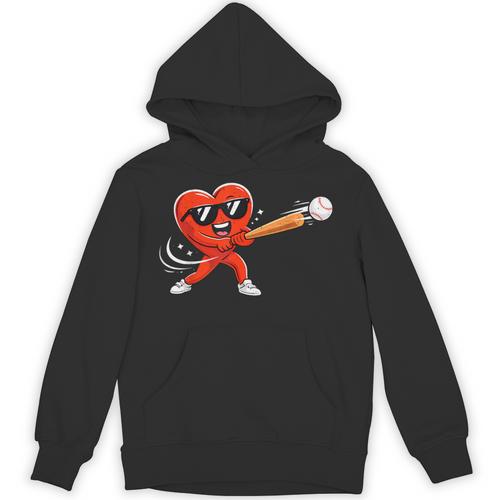 Valentine Baseball Heart Sport Valentines Day Men Boys Kids Unisex Hoodie - Sportilla