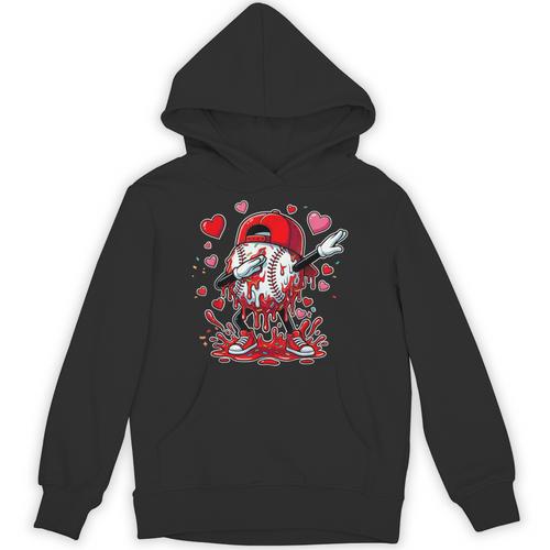 Valentines Baseball Toddler Boys Kids Dabbing Baseball Drip Unisex Hoodie - Sportilla