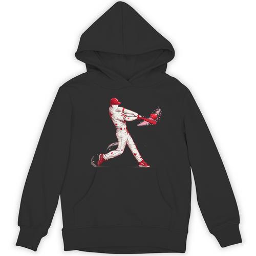Valentines Day Baseball Batter Silhouette Heart For Men Boys Unisex Hoodie - Sportilla