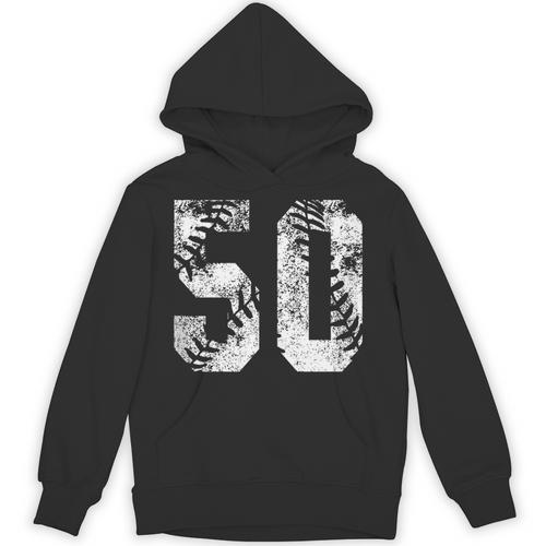 Vintage Baseball Number 50 Jersey Player Uniform Unisex Hoodie - Sportilla