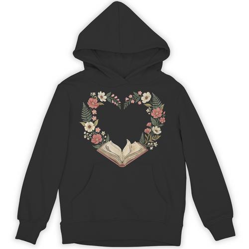 Vintage Book Lover Valentine Heart Unisex Hoodie - Bookorys DE