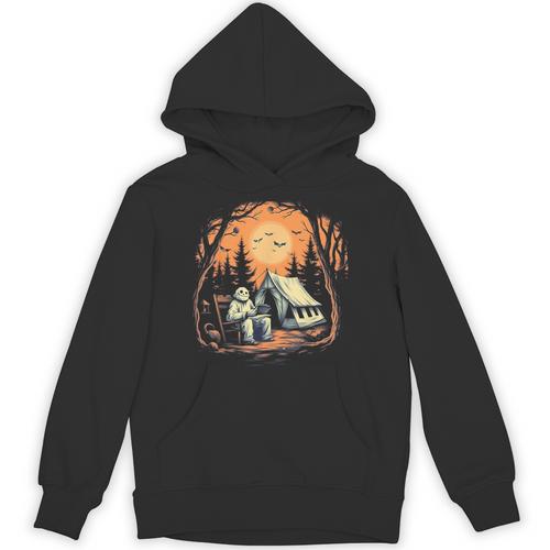 Vintage Ghost Book Reading Camping Gothic Halloween Teachers For Men Women Kids Unisex Hoodie - Bookorys
