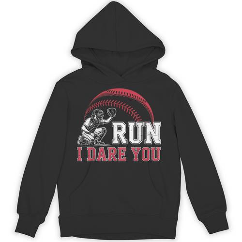 Vintage Humor Baseball Apparel Run I Dare You Unisex Hoodie - Sportilla