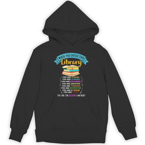 When You Enter This Library Book Reading Lover Reader Unisex Hoodie - Bookorys DE