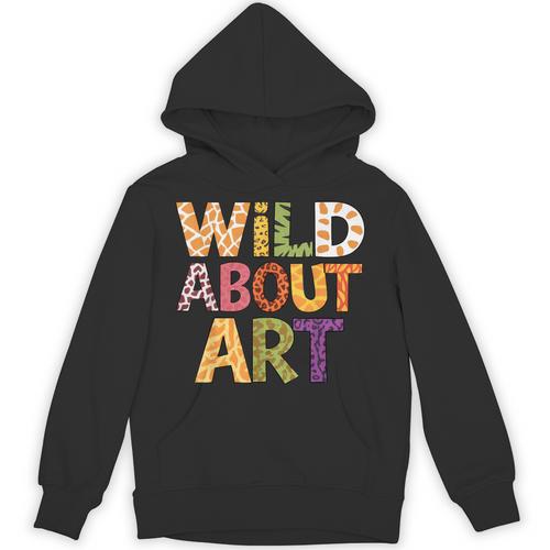 Wild About Art Books Animal Safari Children's Art Teacher Unisex Hoodie - Bookorys