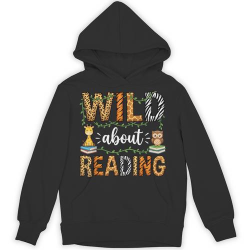 Wild About Reading Reading Books Lovers Reader Librarian Unisex Hoodie - Bookorys DE