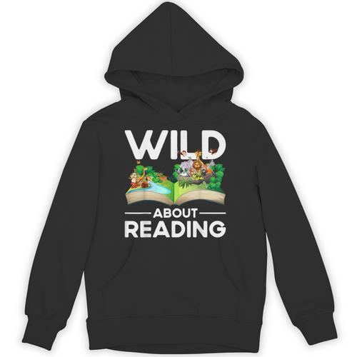 Wild About Reading Lovers Avid Readers Bookworms Book Lovers Unisex Hoodie - Bookorys