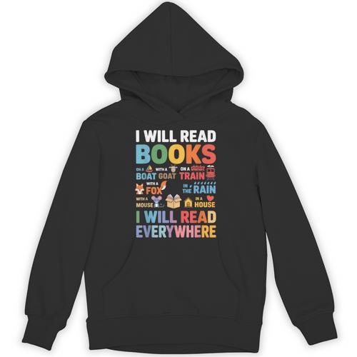 I Will Read Books On A Boat With a Goat On Train Book Lover Unisex Hoodie - Bookorys AU