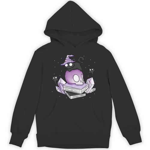 Witch Ghost Cat Skull Magic Books Unisex Hoodie - Bookorys AU