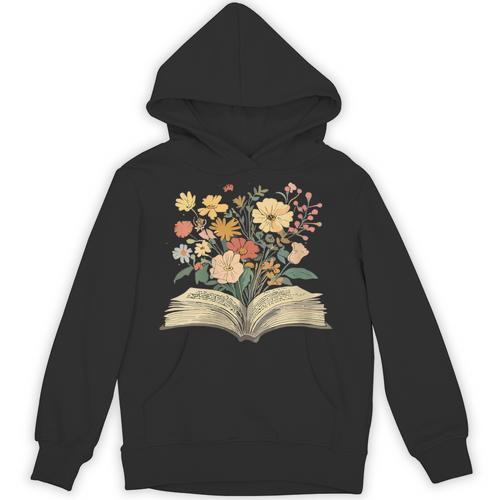 Women Book Lover Wildflowers Cottagecore Boho Flowers Book Unisex Hoodie - Bookorys CA