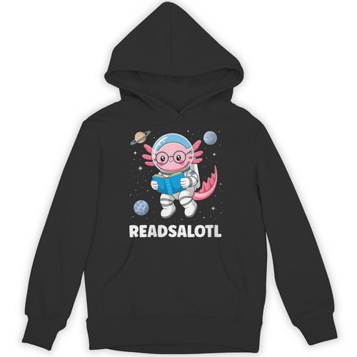 Women's Axolotl Books Readsalotl Reading Bookworm Boys Girls Kids Unisex Hoodie - Bookorys CA