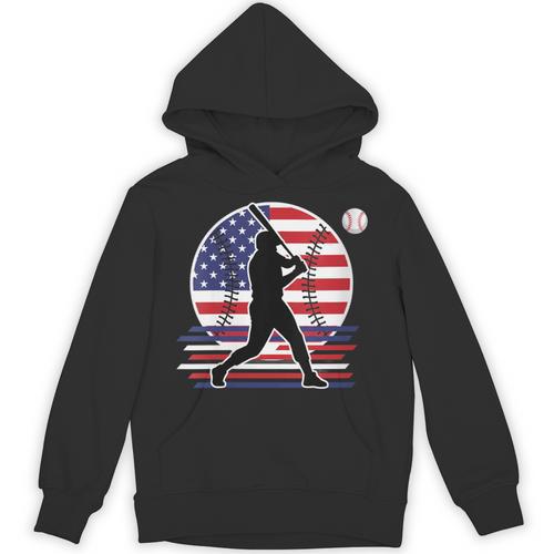 Women's Batter Patriotic American Flag Baseball Silks Unisex Hoodie - Sportilla