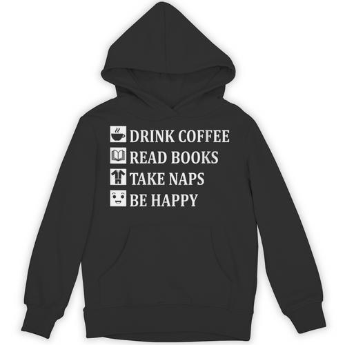 Women's Drink Coffee Read Book Take Naps Books Pajamas Unisex Hoodie - Bookorys AU