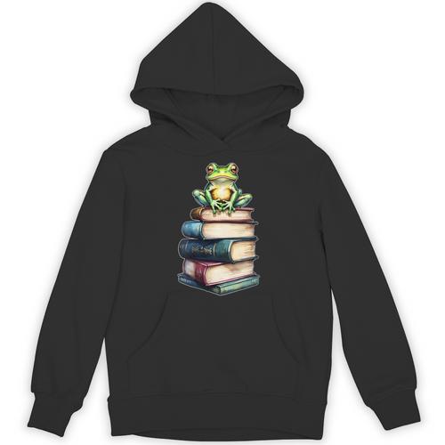 Women's Frog Read Books Reading Love Toad Cottagecore Unisex Hoodie - Bookorys