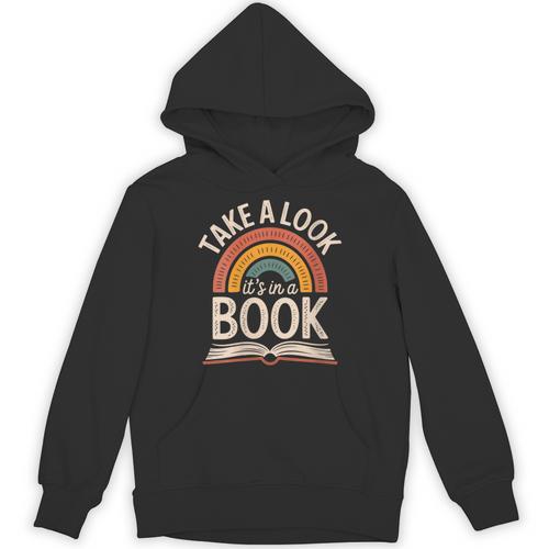 Women's Take A Look Its In A Book Retro Reading Bookworm Librarian Unisex Hoodie - Bookorys AU