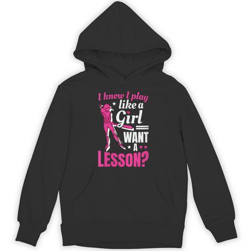 Women's Play Like A Girl Softball Baseball Girls Unisex Hoodie - Sportilla