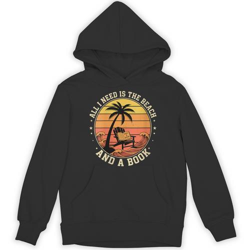 Women's Retro Beach Book Lover Vacation All I Need Is THE Beach And Unisex Hoodie - Bookorys AU
