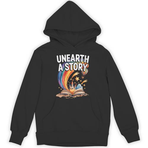 Women's Unearth A Story Rainbow Treasure Book Summer Reading 2026 Unisex Hoodie - Bookorys CA