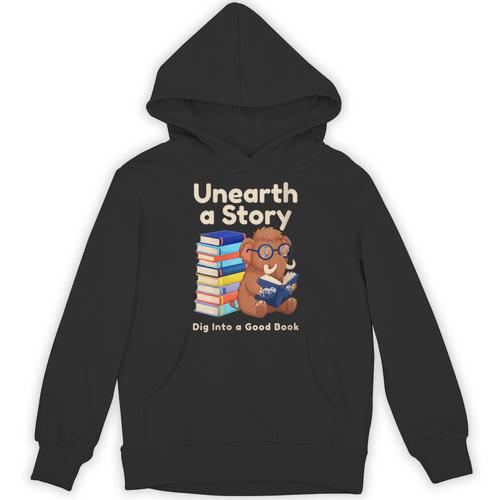 Women's Unearth A Story Reading Mammoth Prehistoric Book Librarian Unisex Hoodie - Bookorys UK