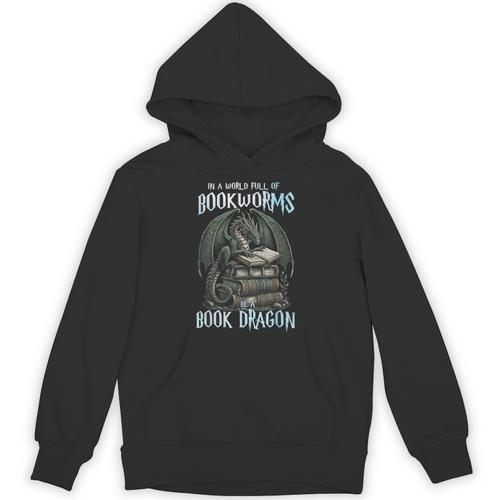 In A World Of Bookworms Be A Book Dragon Book Lover Reader Unisex Hoodie - Bookorys CA