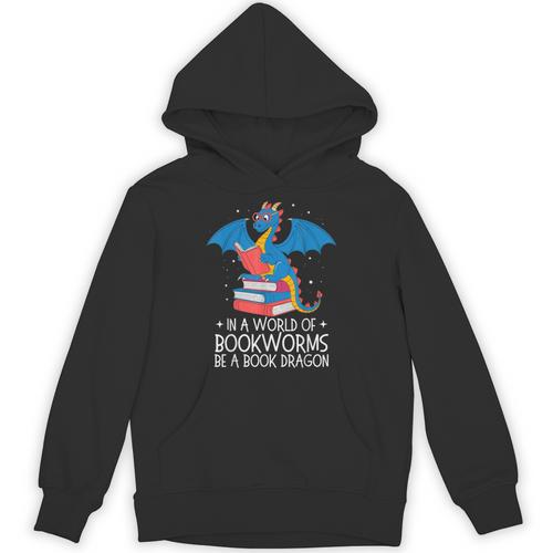 In A World Full Of Bookworms Be A Book Dragon Reading Unisex Hoodie - Bookorys CA