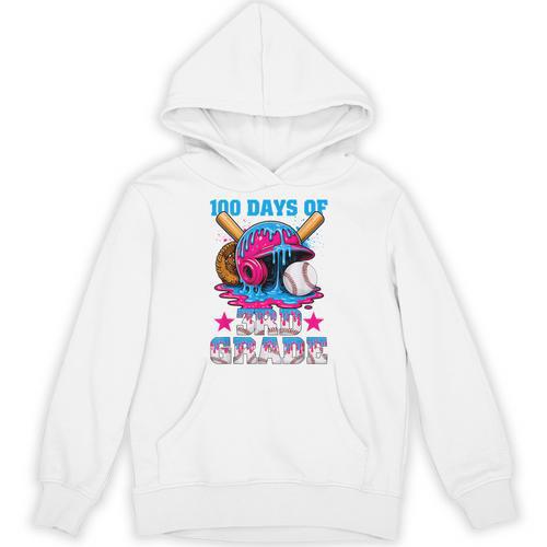 100 Days Of 3rd Grade Baseball 100th Day Of School Boys Kids Unisex Hoodie - Sportilla