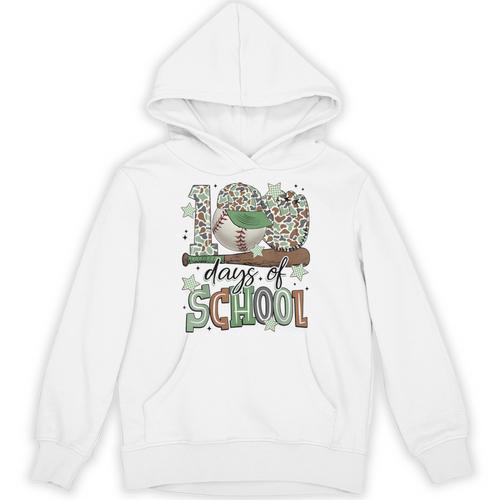100 Days Of School Baseball Camo Men Boy Kid Unisex Hoodie - Sportilla