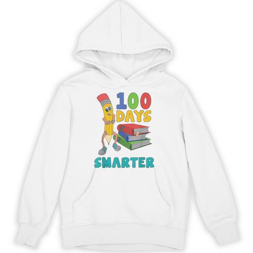 100 Days Smarter Teacher Student Books 100th Day Of School For Men Women Kids Unisex Hoodie - Bookorys