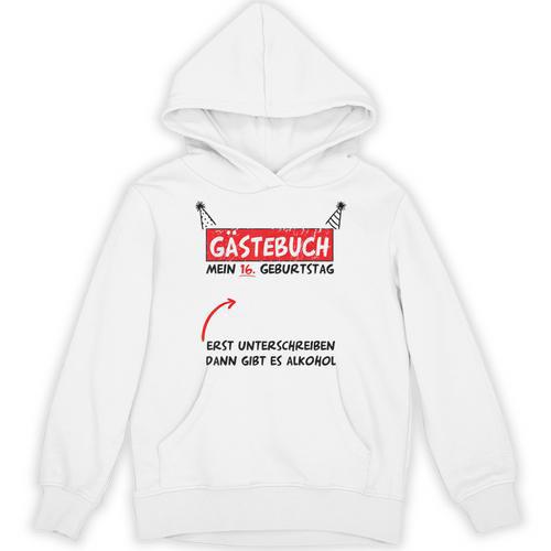 16th Birthday Boy Girl Party Guest Book Unisex Hoodie - Bookorys DE