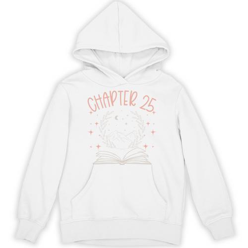 25th Birthday Women Book Lovers Chapter 25 Its My Birthday Comfort Colors Crop Top Unisex Hoodie - Bookorys UK