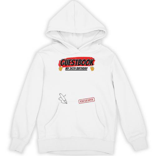 26 Year 26th Birthday Guest Book Unisex Hoodie - Bookorys DE