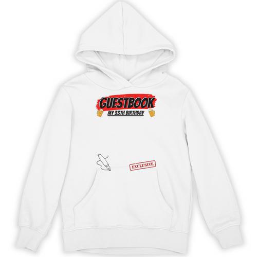 33 Year 33rd Birthday Guest Book Unisex Hoodie - Bookorys
