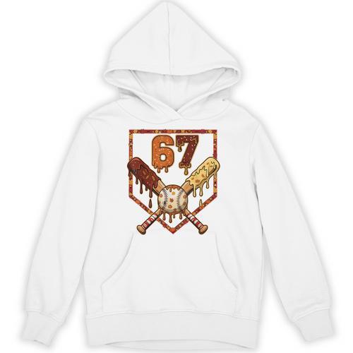 67 Baseball Drip Thanksgiving Six Seven Boys Teens Kids Unisex Hoodie - Sportilla