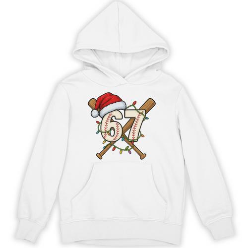 67 Baseball Xmas Lights Santa Hat Holiday Unisex Hoodie - Sportilla