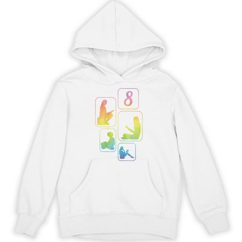 8th Birthday Book Reading Bookworm Book Lover Girls Unisex Hoodie - Bookorys DE