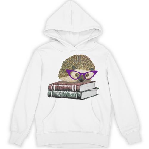 Adorable Hedgehog Book Nerd Tee Shirt Unisex Hoodie - Bookorys CA