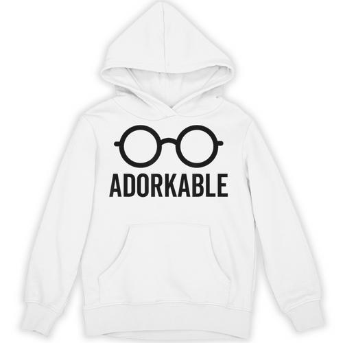 Adorkable Cute Nerd Glasses For Bookworm Book Reader Unisex Hoodie - Bookorys DE