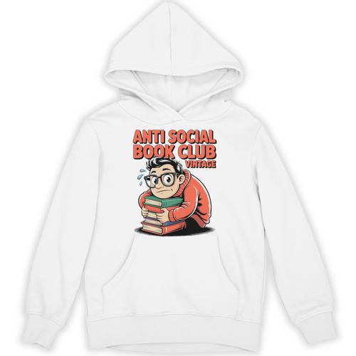 Anti Social Book Club Vintage Retro Reader Art Premium Tri-Blend Unisex Hoodie - Bookorys DE