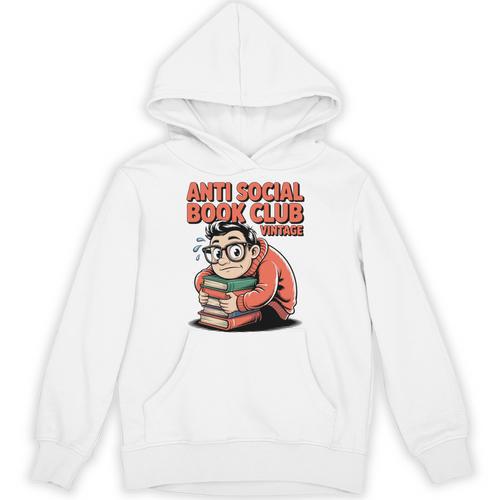 Anti Social Book Club Vintage Retro Reader Art Unisex Hoodie - Bookorys DE