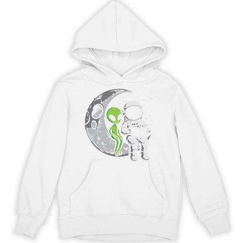 Astronaut Reading Book To Alien Moon Space Women Kids Men Premium Tri-Blend Unisex Hoodie - Bookorys CA