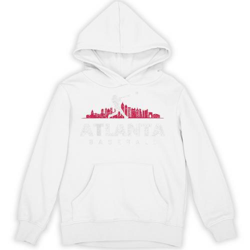 Atlanta Baseball Vintage Player Minimalist Skyline Retro Unisex Hoodie - Sportilla
