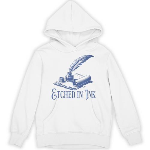 Author Writer Dark Academia Etched In Ink Book Library Unisex Hoodie - Bookorys AU