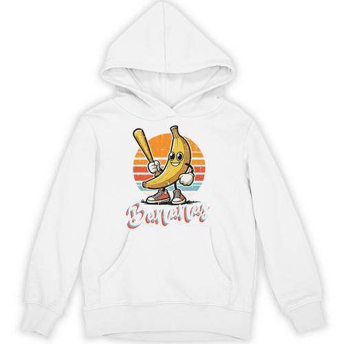 Bananas Baseball Sunset Retro Fruit Sports Boys Kids Men Premium Tri-Blend Unisex Hoodie - Sportilla