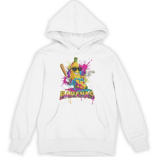 Baseball Banana Splatter Sports Kids Teens Premium Tri-Blend Unisex Hoodie - Sportilla