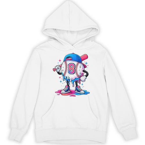 Baseball Drip 8th 8 Year Old Birthday Boys Pitcher Player Unisex Hoodie - Sportilla