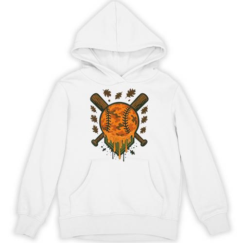 Baseball Drip Ice Cream Dripping Blaze Hunter Orange Camo Unisex Hoodie - Sportilla